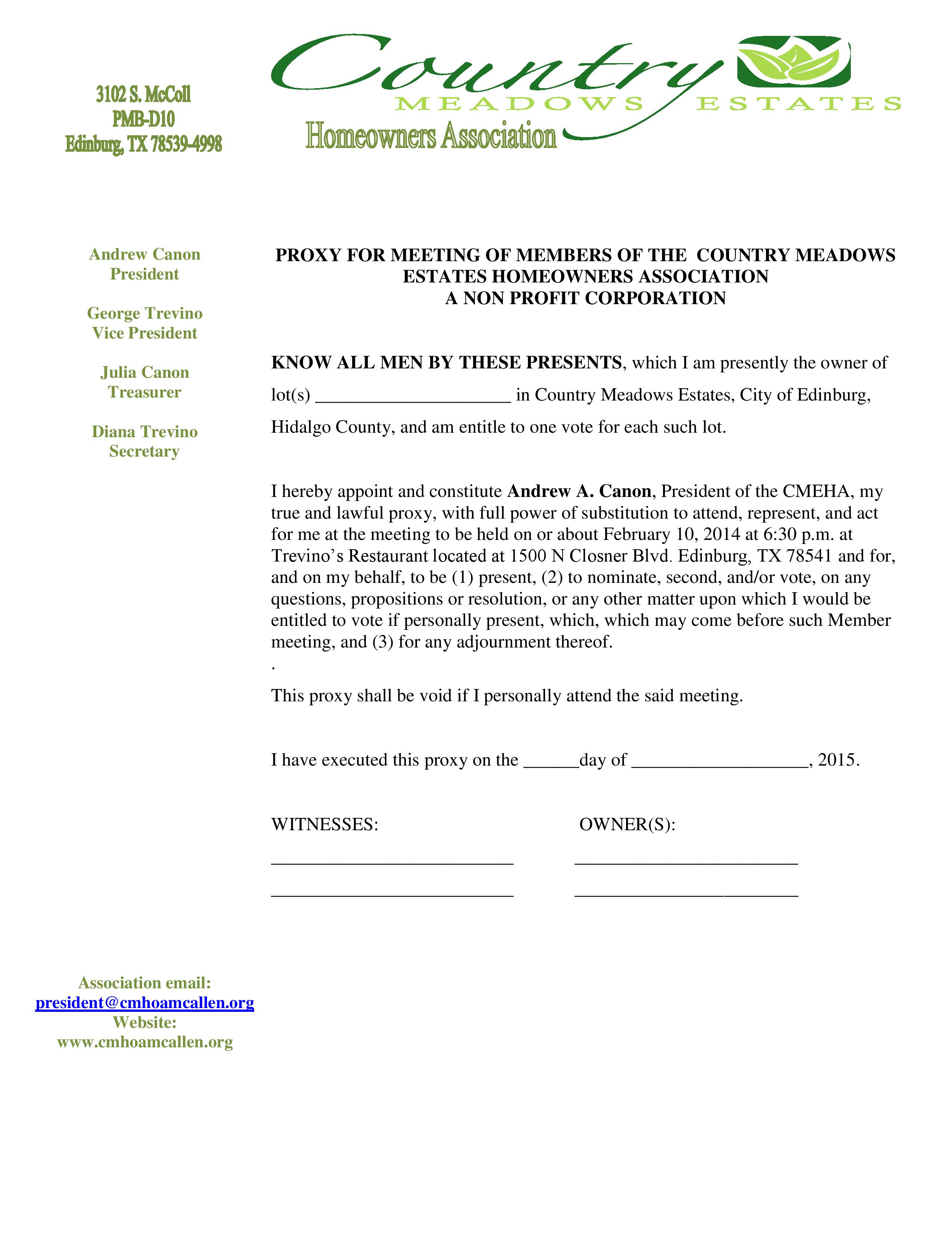 Hoa Meeting Notice Template